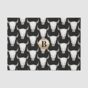 Papel De Seda Cravo de Vaca Rústico Boho Monograma Personalizado