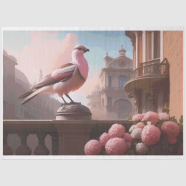 Papel De Seda Cravos de Pássaros Franceses (Frente )