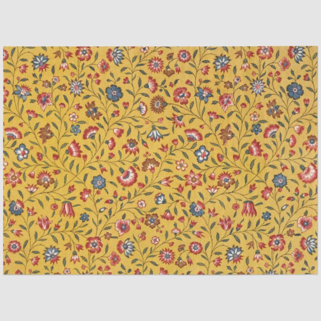 Papel De Seda Cravos Têxteis e Outros Flores Padrão (Frente )