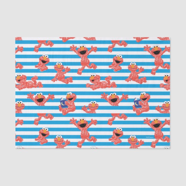 Papel De Seda Crayon Elmo Stripe Pattern (Frente )