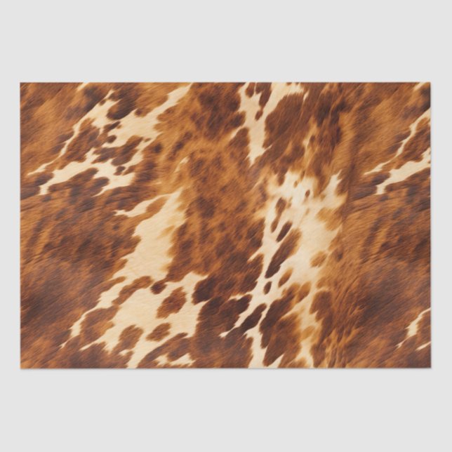 Papel De Seda Cream Brown Cowhide Ocidental (Frente )
