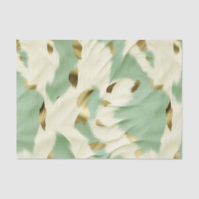 Papel De Seda Cream Cowhide Verde (Frente )