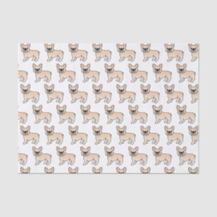 Papel De Seda Cream - Francês Bulldog - Cute Cartoon Dog Pattern