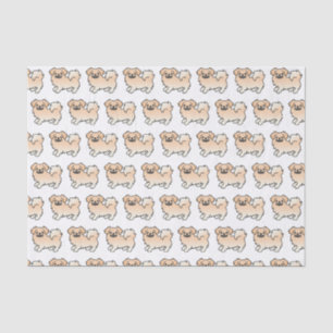 Papel De Seda Cream Tibetan Spaniel Cute Cartoon Dog Padrão