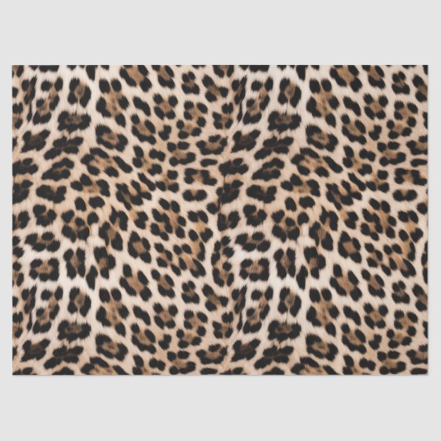 Papel De Seda Creamy Brown Black Leopardo (Frente )