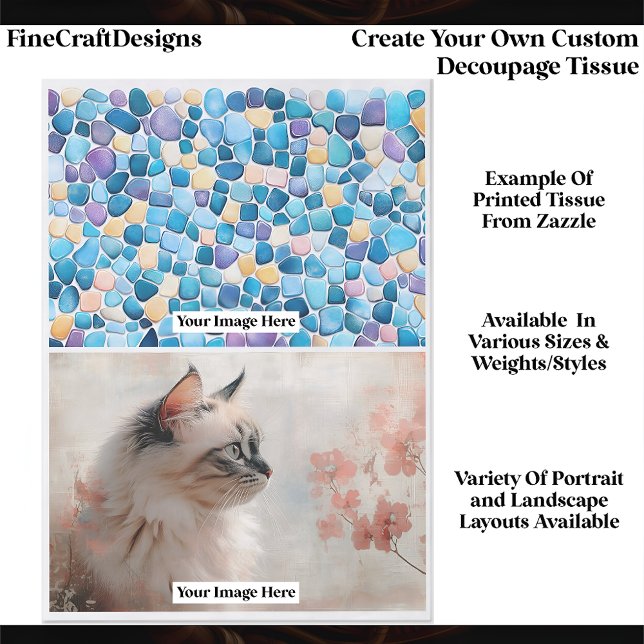 Papel De Seda Create Your Own Custom 2 Photo Landscape Decoupage (Criador carregado)