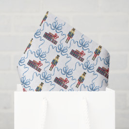 Papel De Seda Crest Monograma Urso Quebra-Nozes Xadrez Aquarela