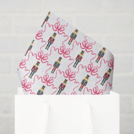 Papel De Seda Crest Monograma Urso Quebra-Nozes Xadrez Aquarela