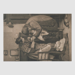 Papel De Seda Criança doente apoiada por seu pai e mãe