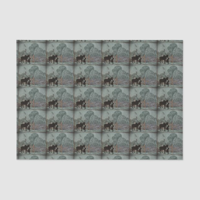 Papel De Seda Criança Petting Donkey (Frente )