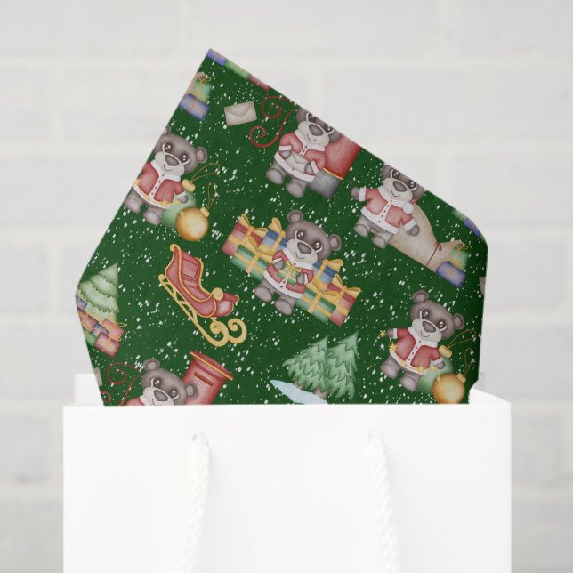 Papel De Seda Crianças Bebidas Festivas Festivas Cuecas de Natal (Sacola de presentes)