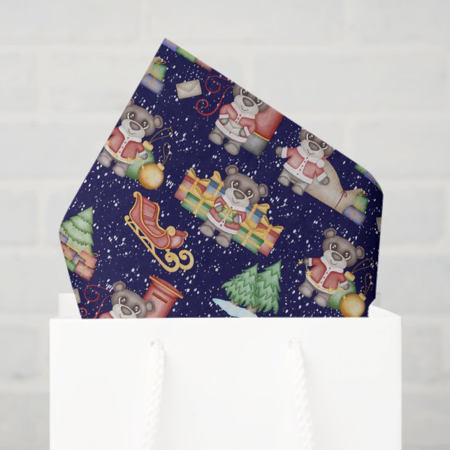 Papel De Seda Crianças Bebidas Festivas Festivas Cuecas de Natal (Sacola de presentes)