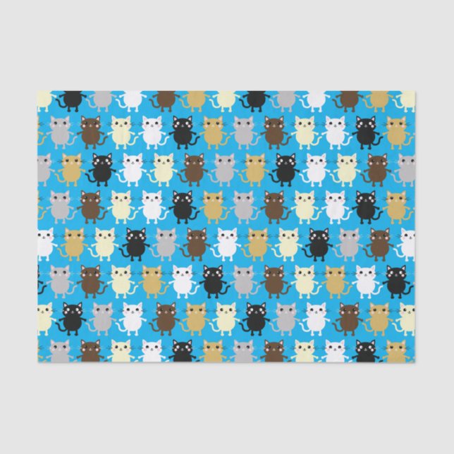 Papel De Seda Crianças de Festa de aniversário de Gato (Frente )