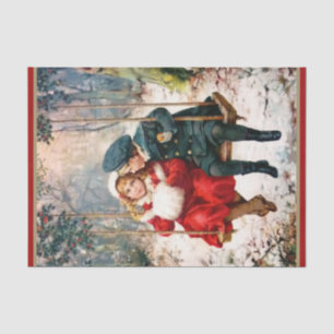 Papel De Seda Crianças do Victorian do vintage no lenço de pap