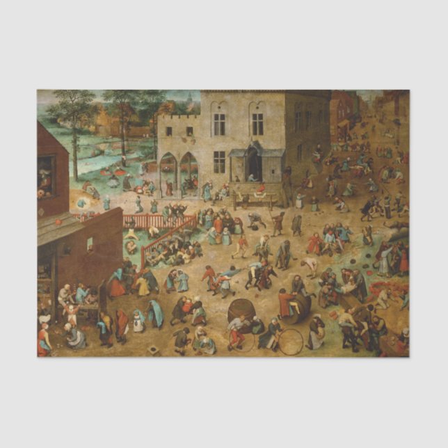 Papel De Seda Crianças Jogando Jogos (Pieter Bruegel, o Velho) (Frente )