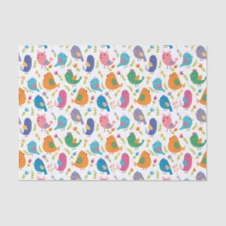 Papel De Seda Crianças Pássaros Coloridos Bonitos Tweetando