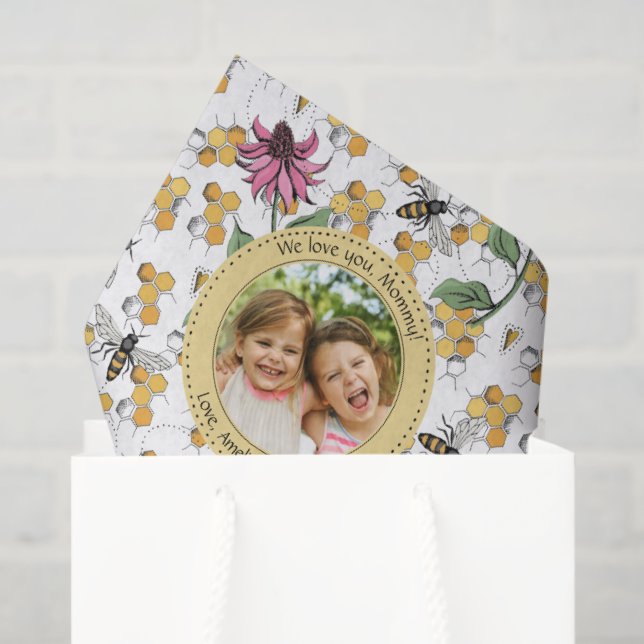 Papel De Seda Crianças Personalizadas do dia de as mães Foto da  (Sacola de presentes)