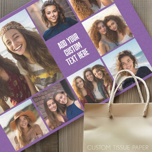 Papel De Seda Criar uma Colagem de Fotos Personalizada com 8 Fot (Custom Photo Tissue Paper)