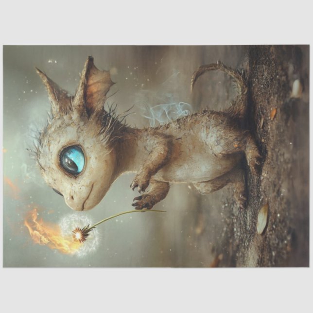 Papel De Seda Criatura de Mini Dragão Mágico de Dissociação (Frente )