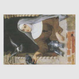 Papel De Seda Criaturas de Deus (freiras alimentando pássaros)