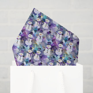 Papel De Seda Crie Seu Próprio Boneco de Neve em Patchwork Roxo