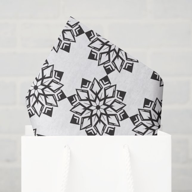 Papel De Seda Crie Seu Próprio Floco de Neve Simples Estilizado  (Sacola de presentes)
