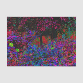 Papel De Seda Crimson Red e Black Garden Sunrise Psicodélica