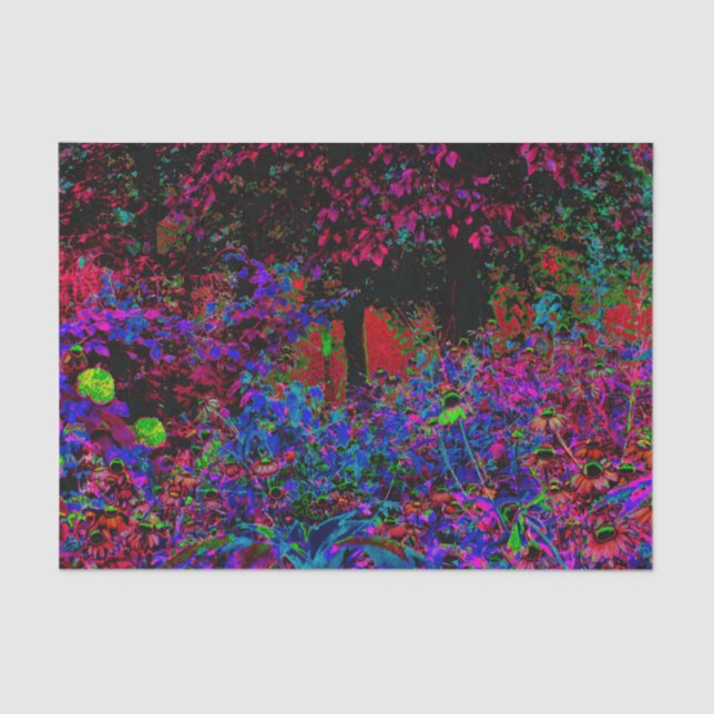 Papel De Seda Crimson Red e Black Garden Sunrise Psicodélica (Frente )