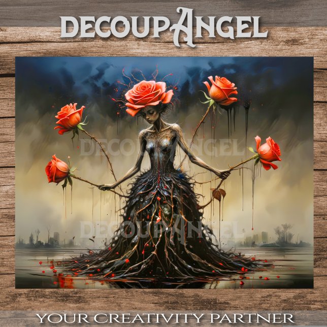 Papel De Seda Crimson Roses Rising Decoupage (Criador carregado)