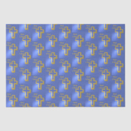 Papel De Seda Cristo é Risen Holiday Patteray Ouro Cross Blue