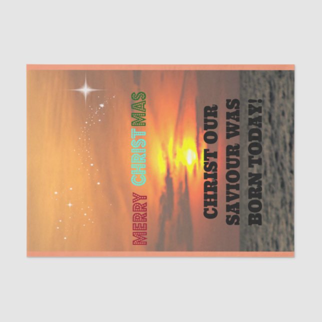 Papel De Seda Cristo Nosso Salvador Foi Nascer Hoje (Frente )