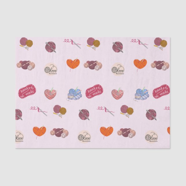 Papel De Seda Crochet Lover Yarn Balls and Crochet Hooks (Frente )