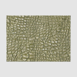 Papel De Seda Crocodilo Impressão Dourado Verde