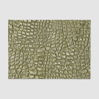 Papel De Seda Crocodilo Impressão Dourado Verde