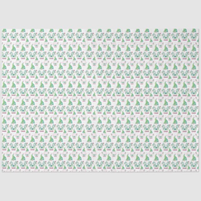 Papel De Seda Cropical Gnome Cute Pattern Watercolor (Frente )