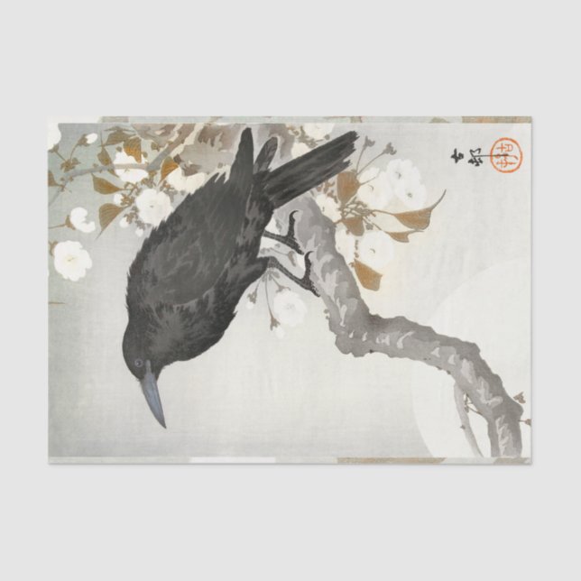 Papel De Seda Crow Raven Koson Japonês (Frente )