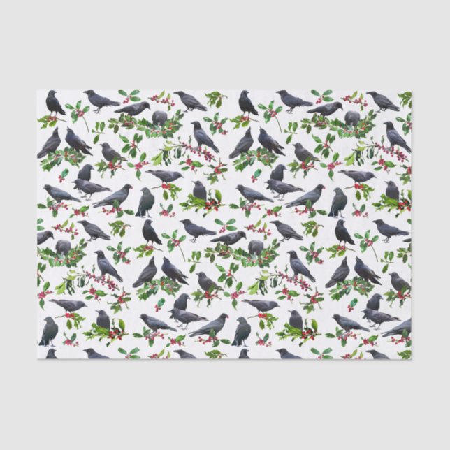 Papel De Seda Crows Holly Tissue Paper (Frente )