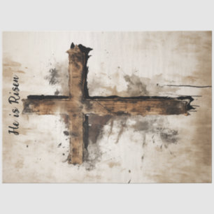 Papel De Seda Crucificação Cruzada Rústica com Páscoa de Dissoci