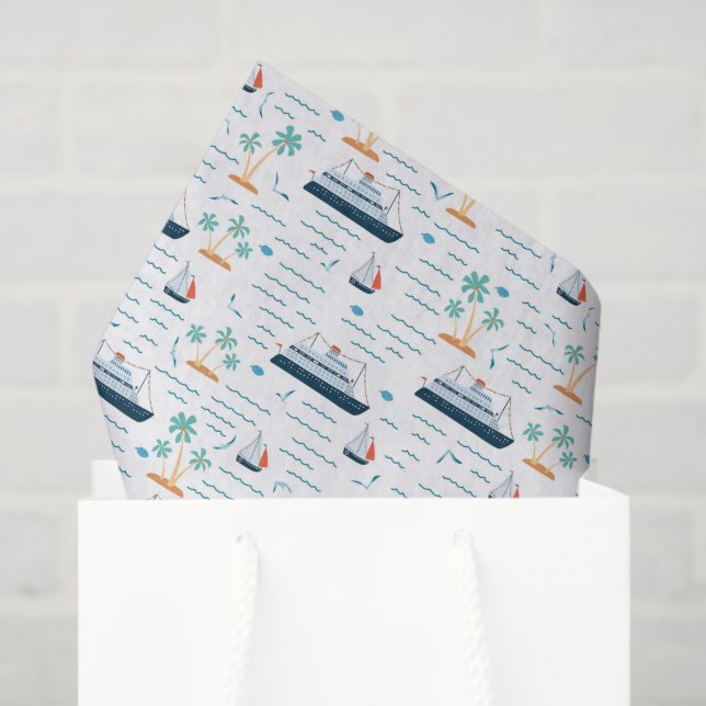 Papel De Seda Cruise Ship Decoupage (Sacola de presentes)