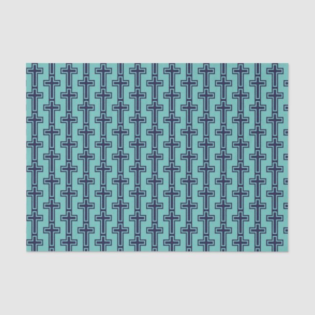 Papel De Seda Cruz cristã azul variantes diferentes (Frente )