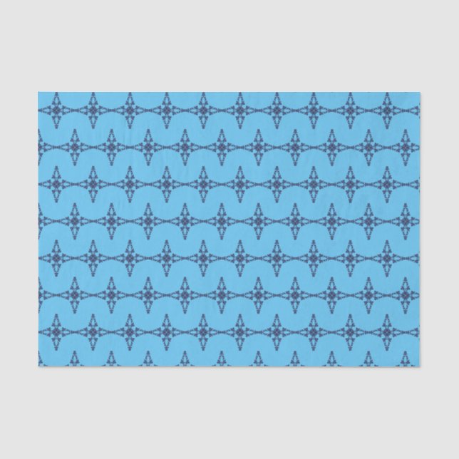 Papel De Seda Cruz Cristã em Arte Azul Celestial (Frente )