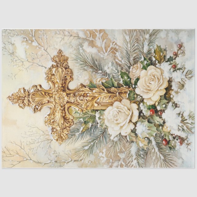 Papel De Seda Cruz de Natal (Frente )