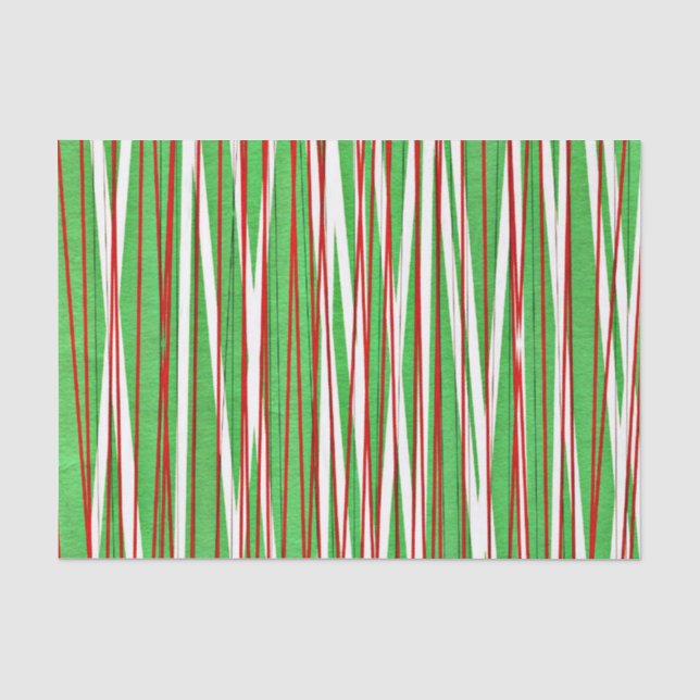 Papel De Seda Cruz de Natal, vermelha e verde (Frente )