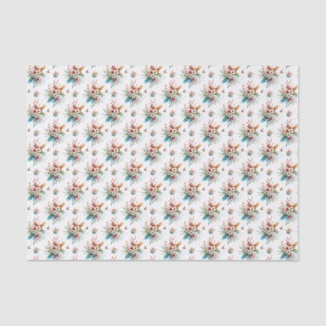 Papel De Seda Cruz de Páscoa Aquarela Pastel Cristã (Frente )