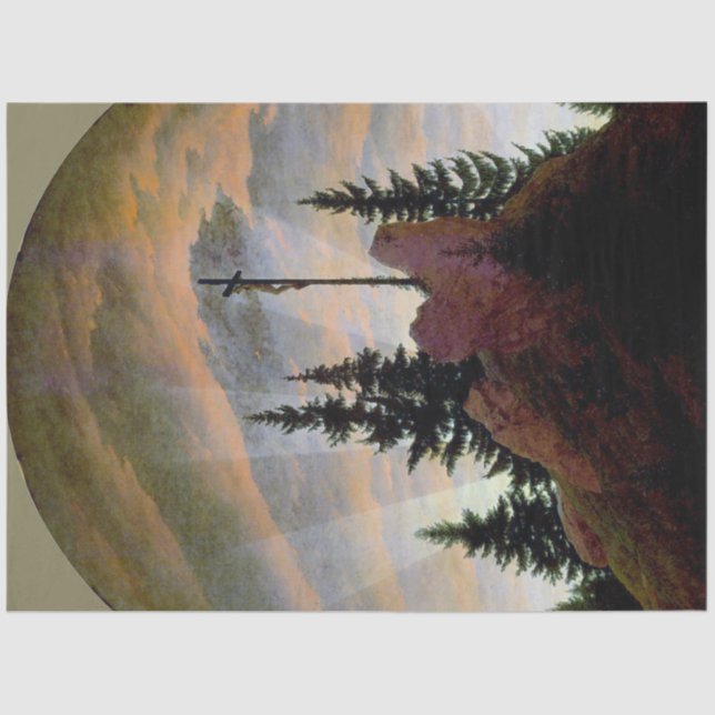 Papel De Seda Cruz nas Montanhas, Friedrich (Frente )