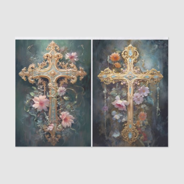 Papel De Seda Cruzamentos de ouro (Frente )