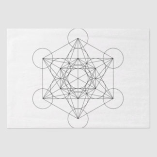 Papel De Seda Cubo de Metatron Preto e Branco