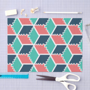 Papel De Seda Cubo Geométrico na moda Moderno