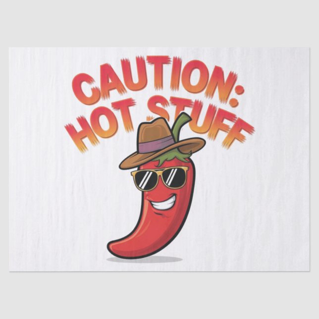 Papel De Seda Cuidado: Design de coisas quentes - Pepper chili d (Frente )