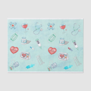 Papel De Seda Cuidados Médicos Com Aquarela